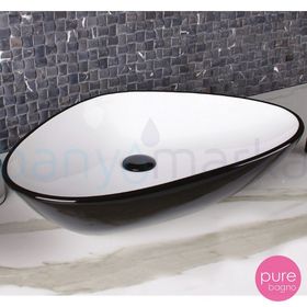 Pure BW-173 Siyah-Beyaz 59 cm Çanak Lavabo