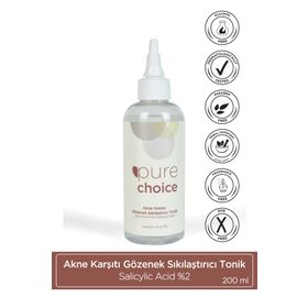 Pure Choice Akne Karşıtı Salicylic Acid %2 200 ml Gözenek Sıkılaştırıcı Tonik