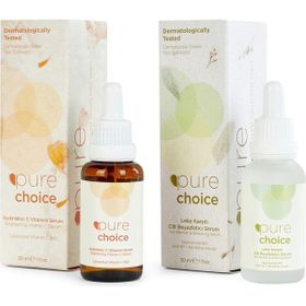 Pure Choice Leke Karşıtı C Vitamini Serumu Leke Karşıtı Bakım Serumu 2'li Set Cilt Aydınlatıcı Bakım Seti