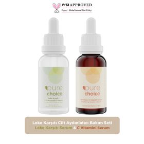 Pure Choice Leke Karşıtı C Vitamini Serumu Leke Karşıtı Bakım Serumu 2'li Set Cilt Aydınlatıcı Bakım Seti