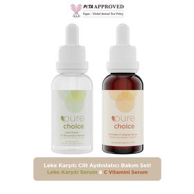 Pure Choice Leke Karşıtı C Vitamini Serumu Leke Karşıtı Bakım Serumu 2'li Set Cilt Aydınlatıcı Bakım Seti