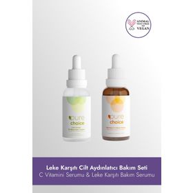 Pure Choice Leke Karşıtı C Vitamini Serumu Leke Karşıtı Bakım Serumu 2'li Set Cilt Aydınlatıcı Bakım Seti