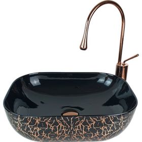 Pure Concept TR-130 Marble Parlak Siyah Bronz Tezgah Üstü Çanak Lavabo