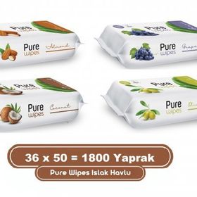 Pure Wipes 36x50 Yaprak Islak Havlu