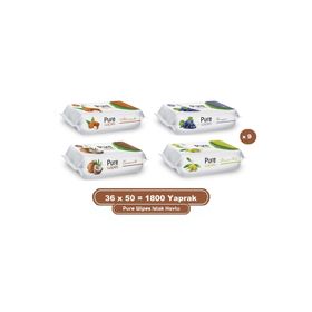 Pure Wipes 36x50 Yaprak Islak Havlu