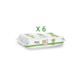 Pure Wipes 60x6 Adet 360 Yaprak Organik Bambu Islak Havlu