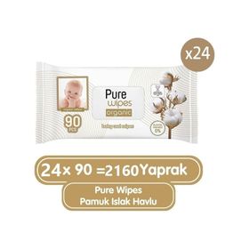 Pure Wipes Organik Pamuklu 24x90 cm 2160 Yaprak Islak Havlu