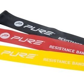 Pure2Improve P2I200280 Siyah - Sarı - Kırmızı 3'lü Mini Pilates Bandı Seti