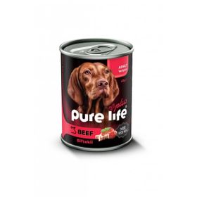 Purelife Biftekli 12x400 gr Yetişkin Köpek Konserve Maması