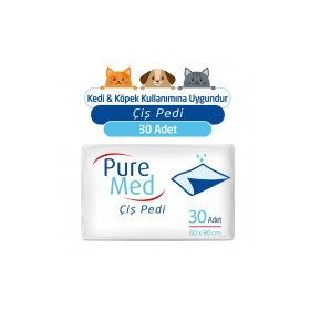 PureMed 60x90 cm 30 Adet Kedi Köpek Çiş Pedi