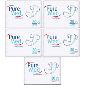 PureMed Bel Bantlı Tekstil Yüzey Large 30x5 Adet Hasta Bezi