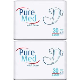 PureMed Bel Bantlı Tekstil Yüzey Large 60 Adet Hasta Bezi