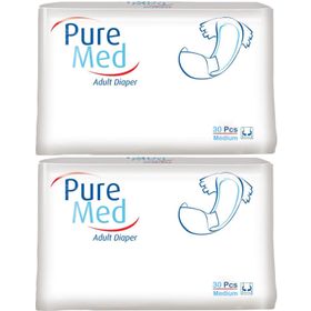 PureMed Bel Bantlı Tekstil Yüzey M-Orta 2x30 Adet Hasta Bezi