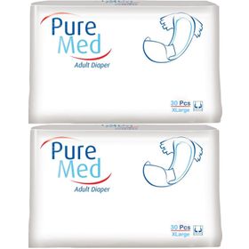 PureMed Bel Bantlı Tekstil Yüzey XL Extra Large 60 Adet 2PKx30 Hasta Bezi