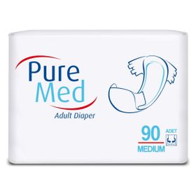 PureMed Belbantlı Yetişkin Medium Orta Boy 90 Adet Hasta Bezi