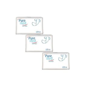 PureMed Tekstil Yüzey Yetişkin Orta Medium Boy 3x30 Adet Hasta Bezi