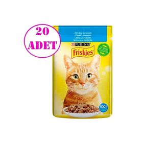 Purina 20x85 gr Friskies Somonlu Yetişkin Kedi Konservesi