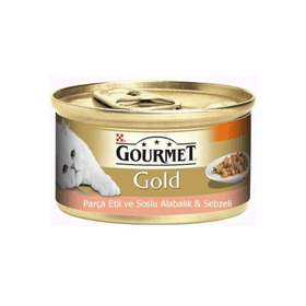 Purina 24x85 gr Gourmet Gold Parça Etli Alabalıklı ve Sebzeli Yaş Kedi Maması