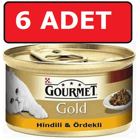 Purina 6x85 Gourmet Gold Parça Etli Hindi ve Ördekli Kedi Konservesi