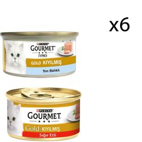 Purina 6x85 gr Gourmet Sığır Ton Kıyılmış Kedi Yaş Maması