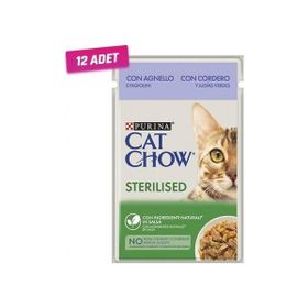 Purina Cat Chow Kuzu Etli ve Fasulyeli Pouch 12x85 gr Kısırlaştırılmış Yaş Kedi Maması
