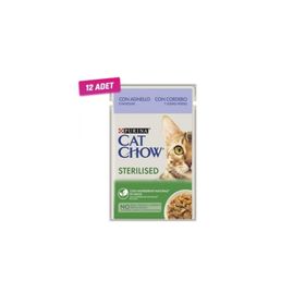 Purina Cat Chow Kuzu Etli ve Fasulyeli Pouch 12x85 gr Kısırlaştırılmış Yaş Kedi Maması