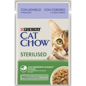 Purina Cat Chow Kuzu Etli ve Fasulyeli Pouch 12x85 gr Kısırlaştırılmış Yaş Kedi Maması