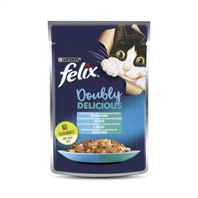 Purina Felix 85 gr (6 al 5 öde) Çifte Lezzet Somonlu ve Sardalyalı Yetişkin Yaş Kedi Maması