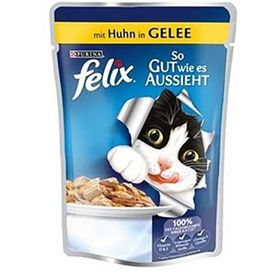 Purina Felix Çifte Lezzet Sığır Etli ve Tavuklu Pouch 40x100 gr Yetişkin Kedi Maması