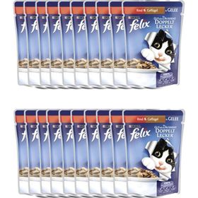 Purina Felix Sığır Etli ve Tavuklu 20x100 gr Kedi Maması Pouch