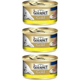 Purina Gourmet Gold Kıyılmış Tavuk 3x85 gr Kedi Konserve Mama