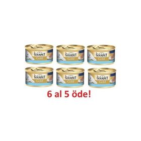 Purina Gourmet Gold Kıyılmış Ton Balıklı Kedi Yaş Mama 85 gr 6 Al 5 Öde