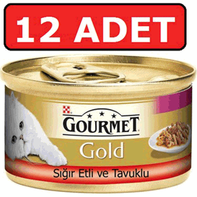 Purina Gourmet Gold Parça Sığır Etli ve Tavuklu 12x85 gr Yaş Kedi Maması
