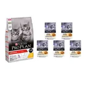 Purina Pro Plan Kitten Tavuklu 3 kg Yavru Kedi Maması + Pro Plan Kitten Tavuklu 5x85 gr Yaş Kedi Maması