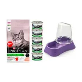 Purina Pro Plan Somonlu 1.5 kg Kısırlaştırılmış Kedi Maması + Pro Plan 5x85 gr Kısırlaştırılmış Somonlu Konserve Mama + Evohe Mama Kabı