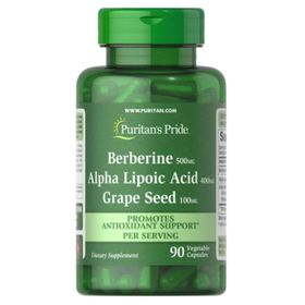 Puritan's Pride Berberine Alpha Lipoic Acid Grape Seed 90 Kapsül