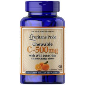 Puritan's Pride Vitamin C 500 mg Wild Rose Hips 90 Çiğnenebilir Tablet