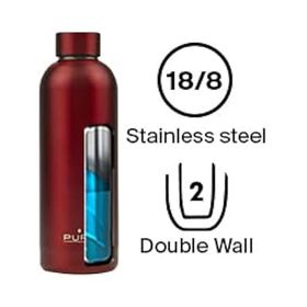 Puro Stainless Steel Hot Cold Parlak Kırmızı 500 ml Termos