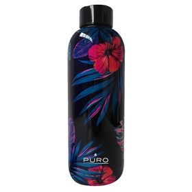 Puro Stainless Steel Hot Cold Parlak Tropikal Çiçek Desenli 500 ml Termos
