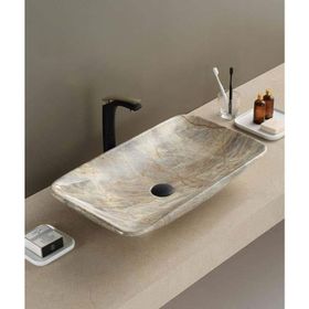 Puroser Marbel Beige Tezgah Üstü Çanak Lavabo