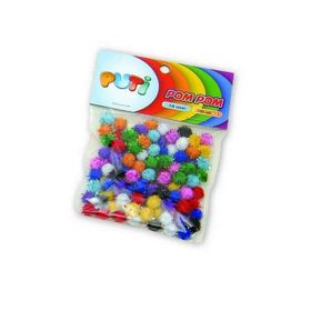 Puti 10 mm 100 Adet Metalik Ponpon