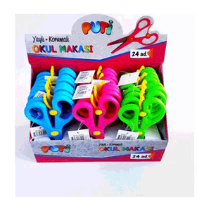 Puti 1055 24'lü Cetvelli Yaylı Okul Makası