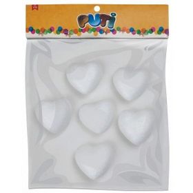 Puti 6,5 cm 6'lı Köpük Kalp