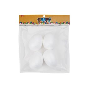 Puti 8 cm 4'lü Köpük Yumurta