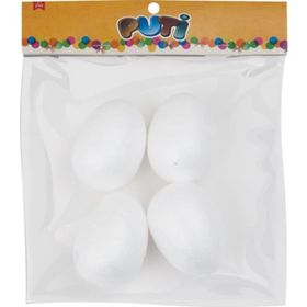 Puti 8 cm 4'lü Köpük Yumurta
