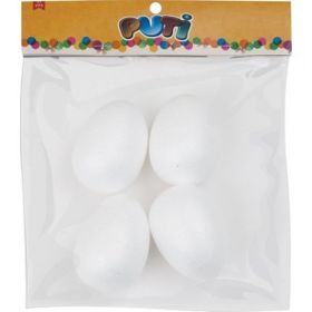 Puti 8 cm 4'lü Köpük Yumurta
