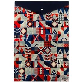 Puti Desenli Geometrik Çıtçıtlı Dosya