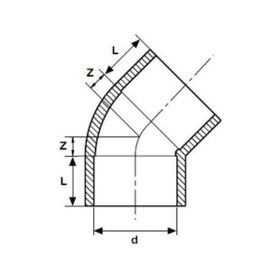 Pvc 45° Yapıştırma 63 mm Muflu Dirsek