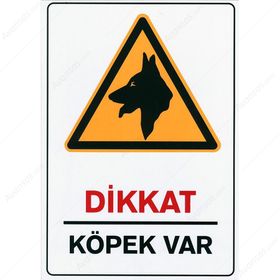 Pvc Dikkat Köpek Var Uyarı Levhası