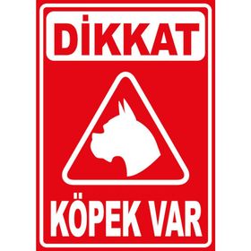 Pvc Dikkat Köpek Var Uyarı Levhası